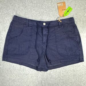 New Project Indigo Women's Blue Elastic Waist Pockets Blue Relaxed Fit Shorts XL